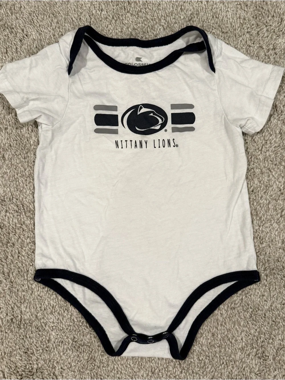 Penn State Nittany Lions Baby 12-18M Bodysuit Lot 3 Pack PSU Football